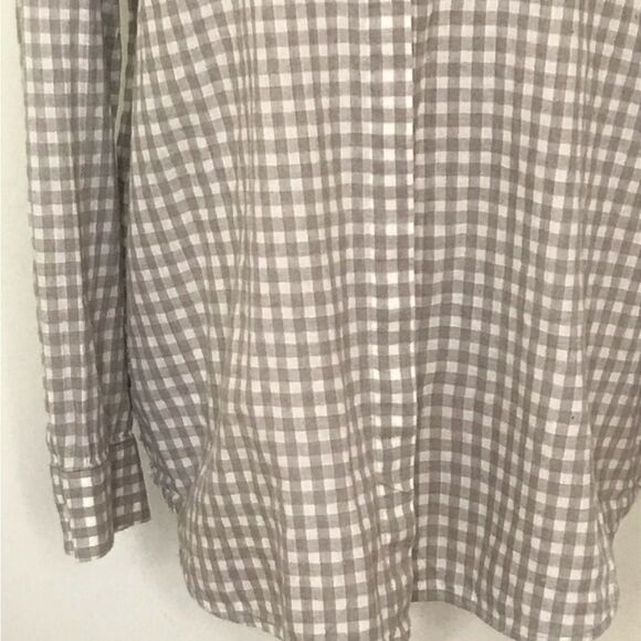 Lafayette 148 linen Button Down Shirt Gingham Plaid Size M - Picture 4 of 10